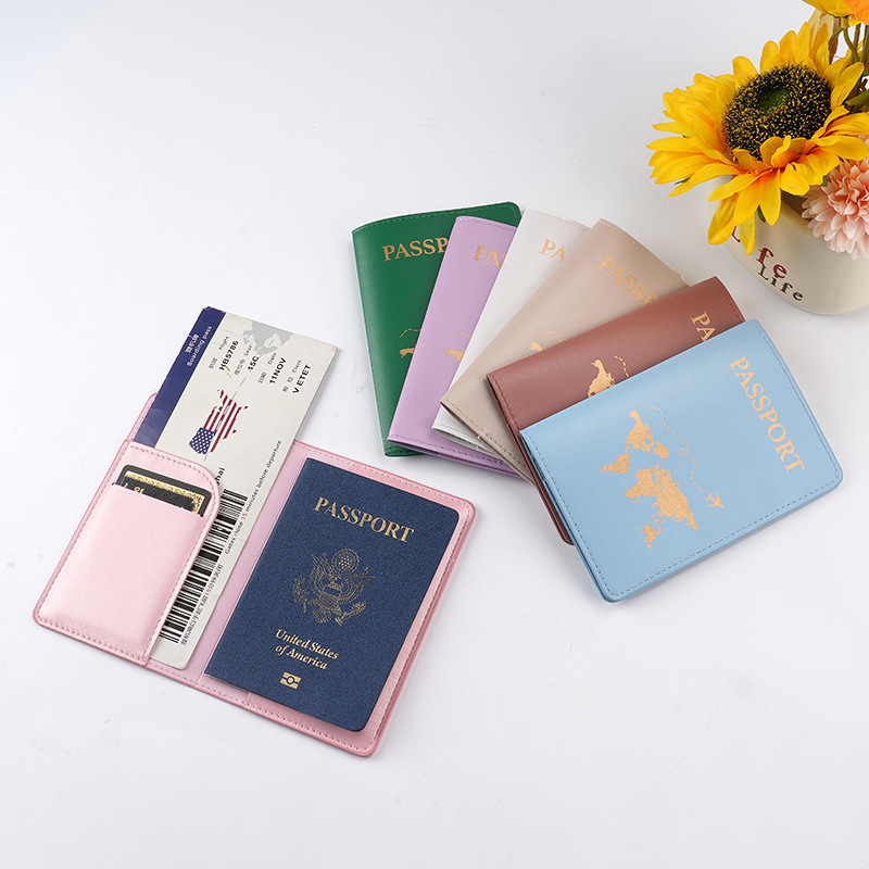 Factory cross-border in-stock travel passport, leather passport holder, PU space leather passport protective case, color ID bag