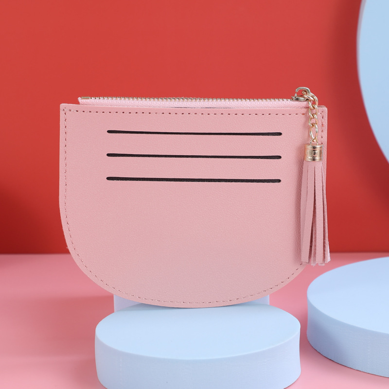 2022 New fringed women's card holder, card case, coin purse, women's zipper, multiple slots, company LOGO details Picture