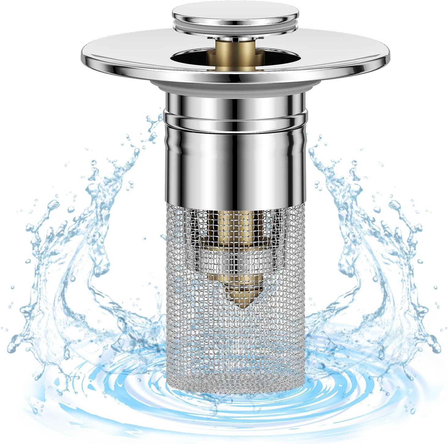 Press-type washbasin leakage plug, filter screen, bouncing core, washbasin, sink, drain, anti-hair clogging and odor universal Application Scenario