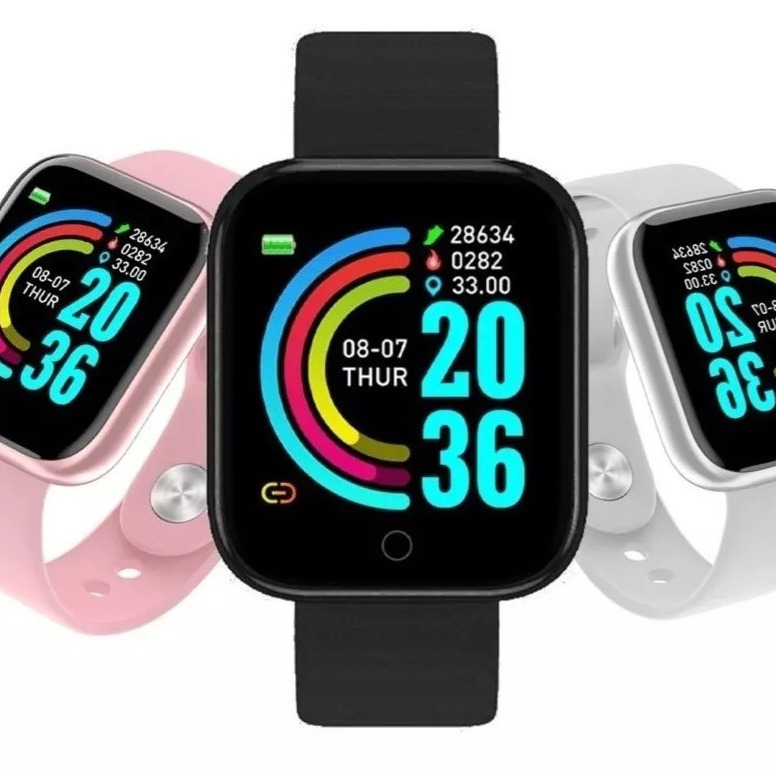 Y68 smartwatch for heart rate, blood oxygen, blood pressure and sleep monitoring. D20 macaron factory direct sales, instant delivery Specification drawing