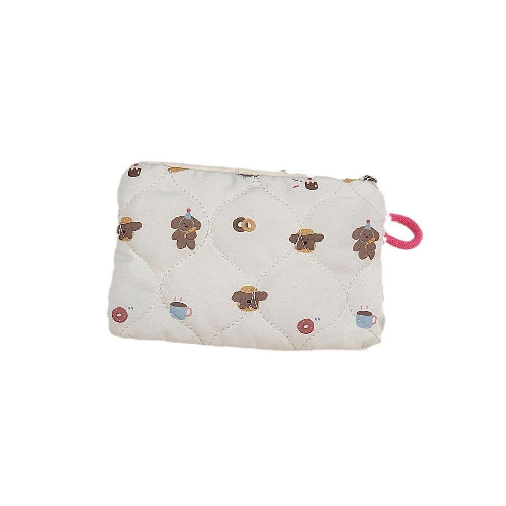 411162 [Copyright Class] Cartoon Quilted Makeup Bag, Small Items, Clutch, Coin Purse, Mini Storage Bag Item Picture