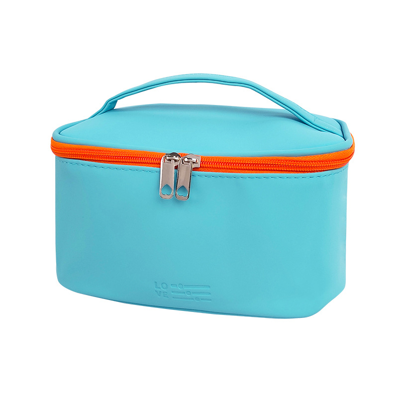 New Korean-style PU makeup bag, hand-held makeup box, large-capacity storage bag, cosmetics storage bag, portable storage bag Item Picture