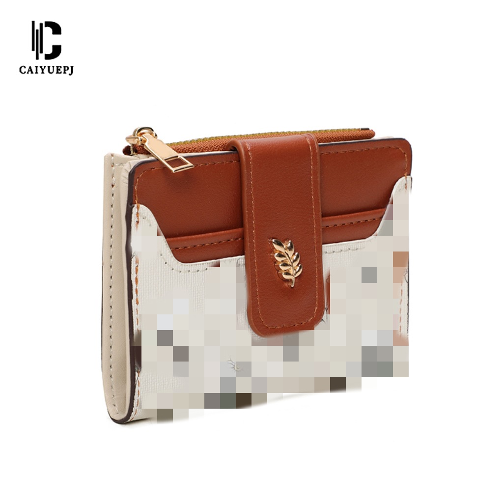A new short Wallet for women in the Korean style on Instagram, a high-end coin purse for students, a fresh and elegant flower and plant card bag, and a cross-border wallet Item Picture