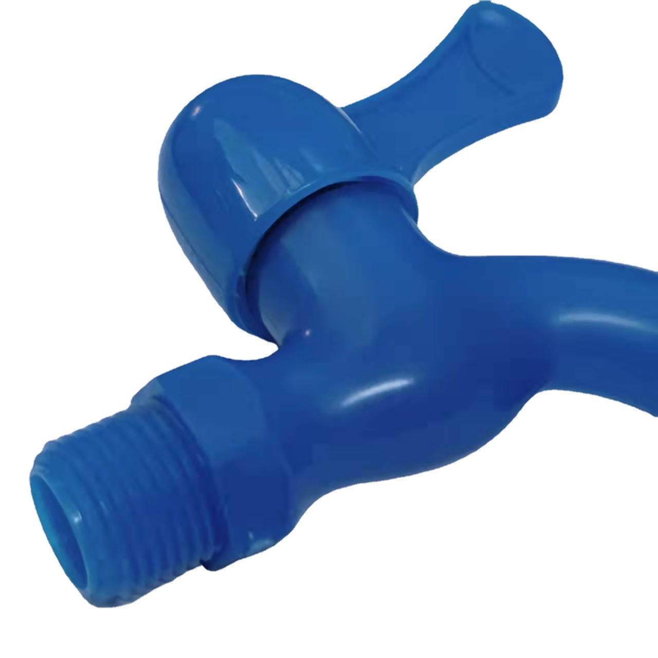 Plastic faucet, blue and beige, engineering export faucet, ceramic core, public place, outdoor, 4 points Item Picture