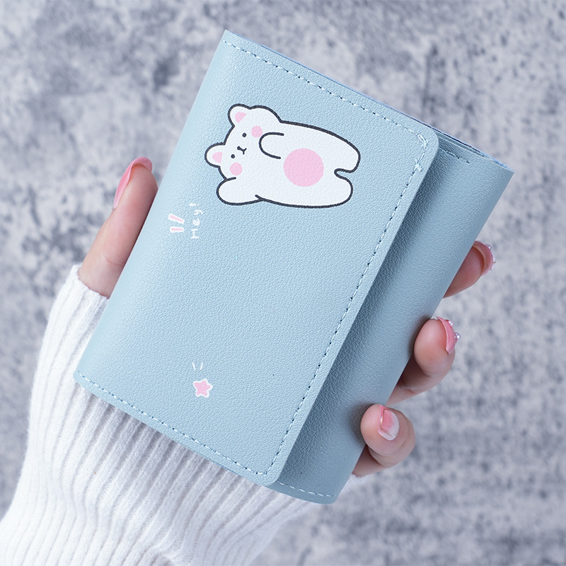 Wholesale of new Korean version women's wallets, short, ins, simple, student multi-slot hand-held bags and coin purges full figure