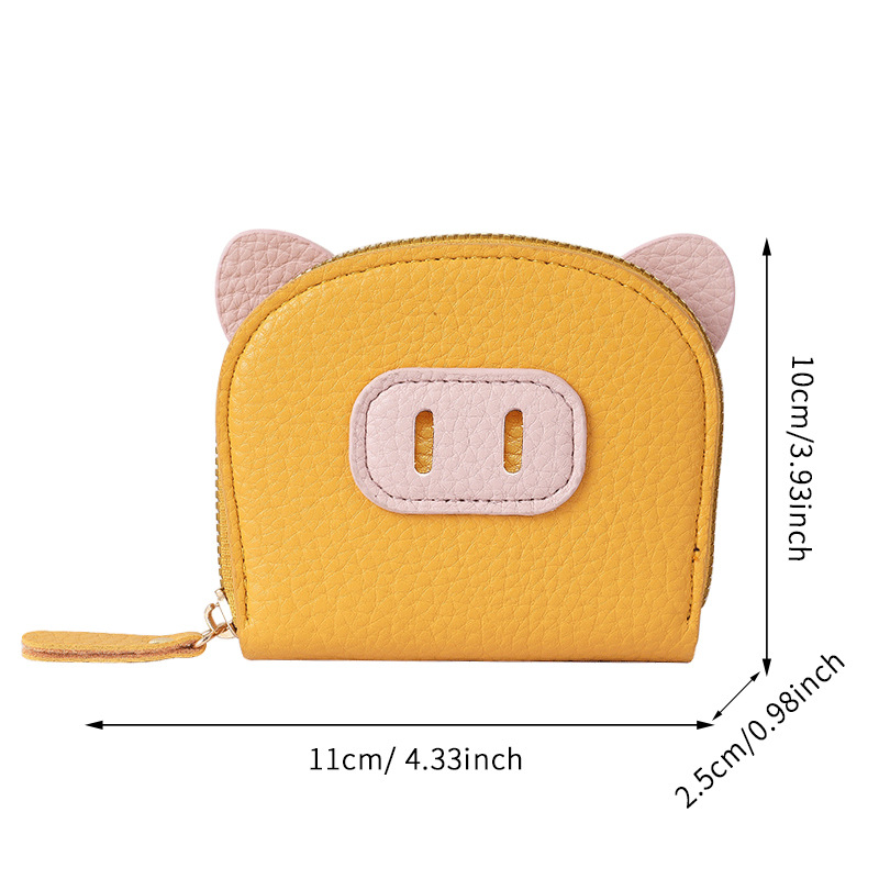 New popular organ card case for girls, lightweight student, piggy zipper, multi-slot card holder, soft pickup clamp, coin purse Item Picture