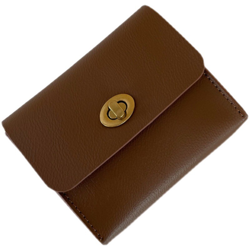 A new Korean ins minimalist style self-made retro wallet, a delicate black small card case, and a soft leather driver's license document case Item Picture