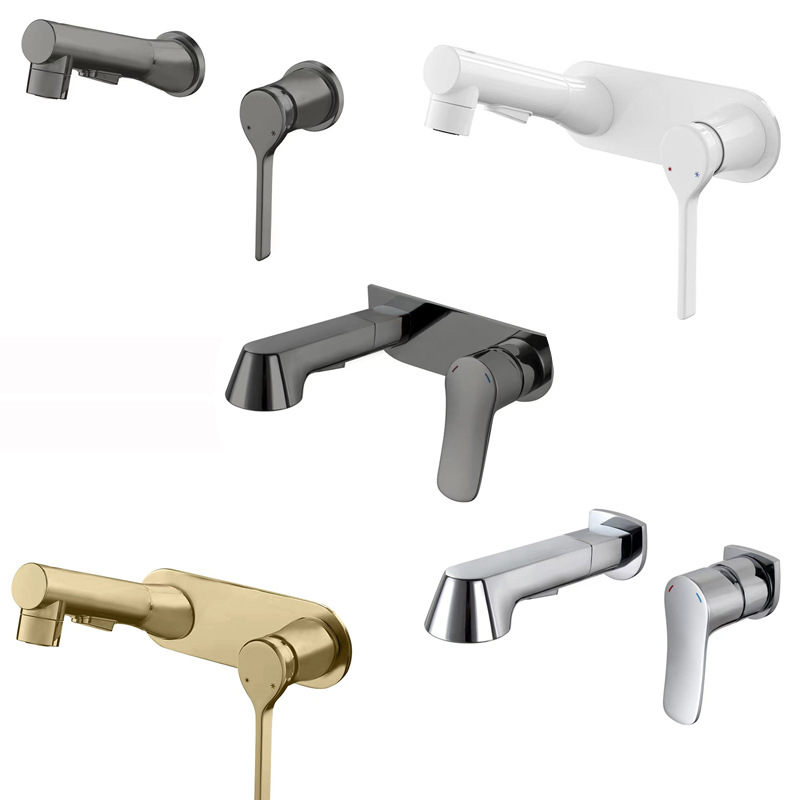 Guangdong manufacturer's high-back bathroom cabinet, pull-out washbasin faucet, copper cold and hot water washing and rinsing countertop basin, concealed faucet Application Scenario