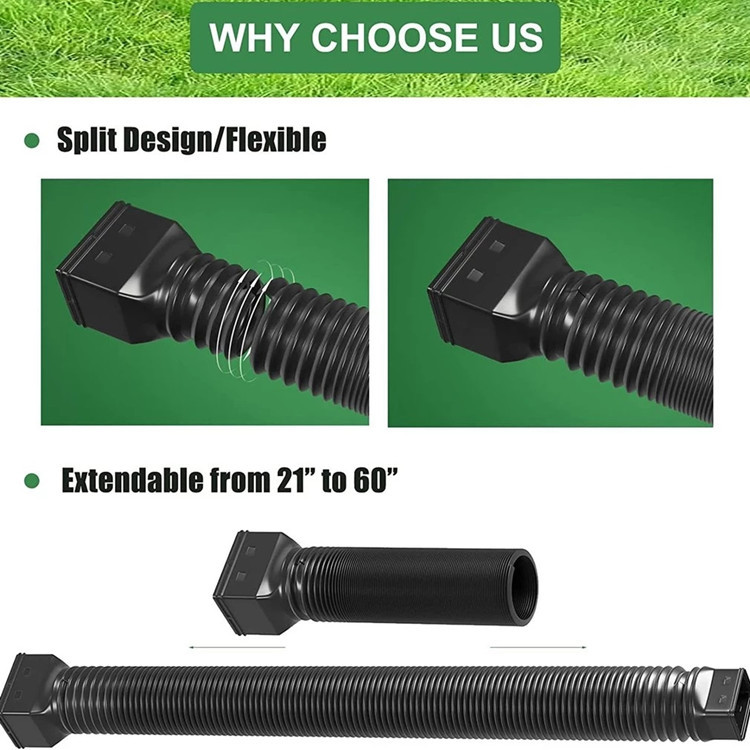 Cross-border black plastic downspout extender telescopic rainwater drainage pipe for drainage details Picture