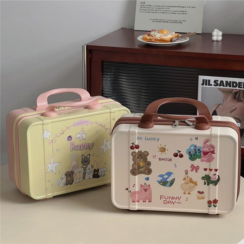 2023 New style carry-on luggage cosmetic bag, large-capacity, portable and cute cartoon cosmetic storage box full figure