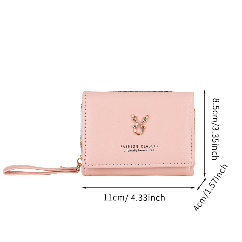 Cross-border Ladies' Small Wallet 2025 New model hand-held coin purse two-in-one zipper three-fold card bag integrated storage bag Item Picture