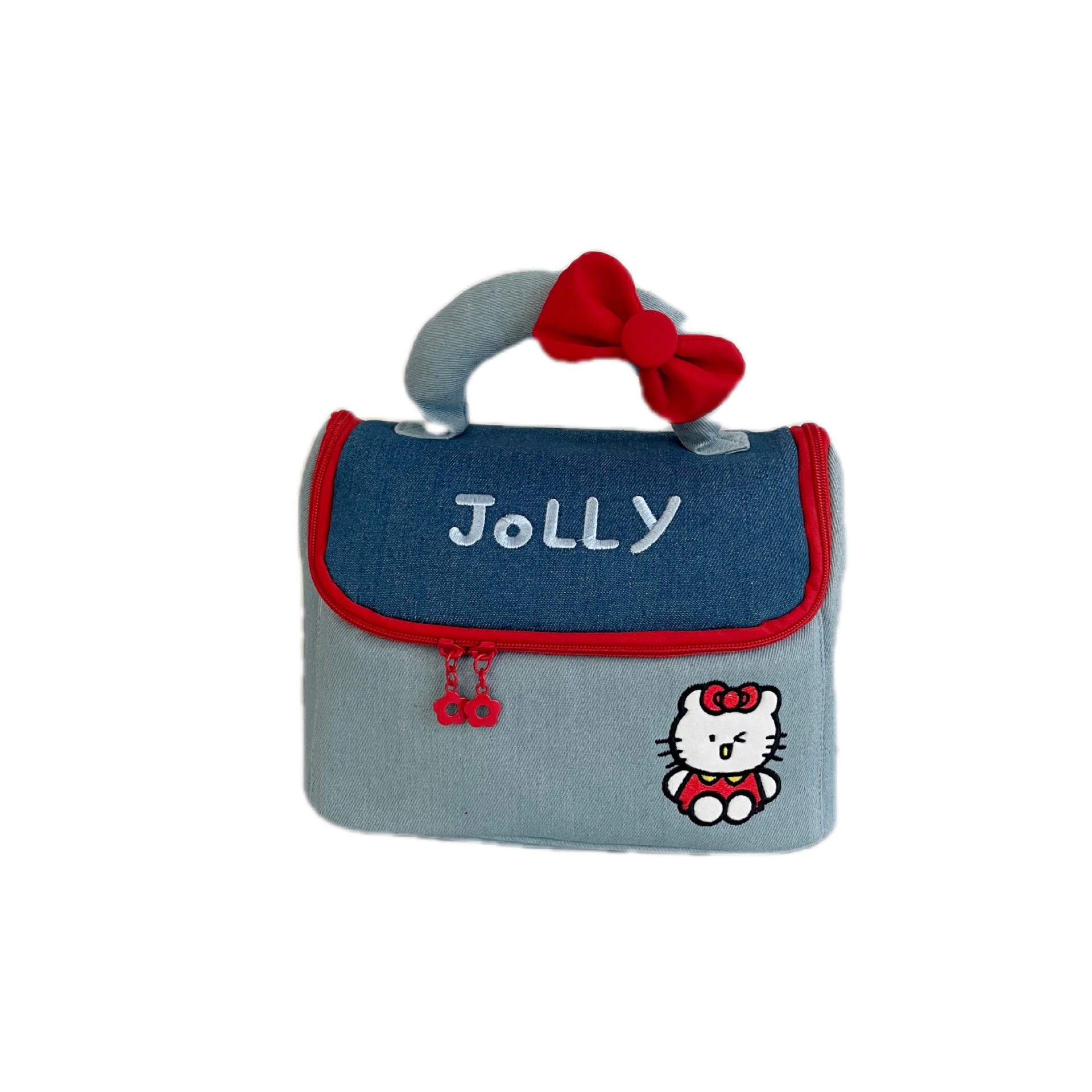 Original cute cat House makeup bag for women, new large-capacity cartoon hand-held storage bag, portable toiletry bag Item Picture