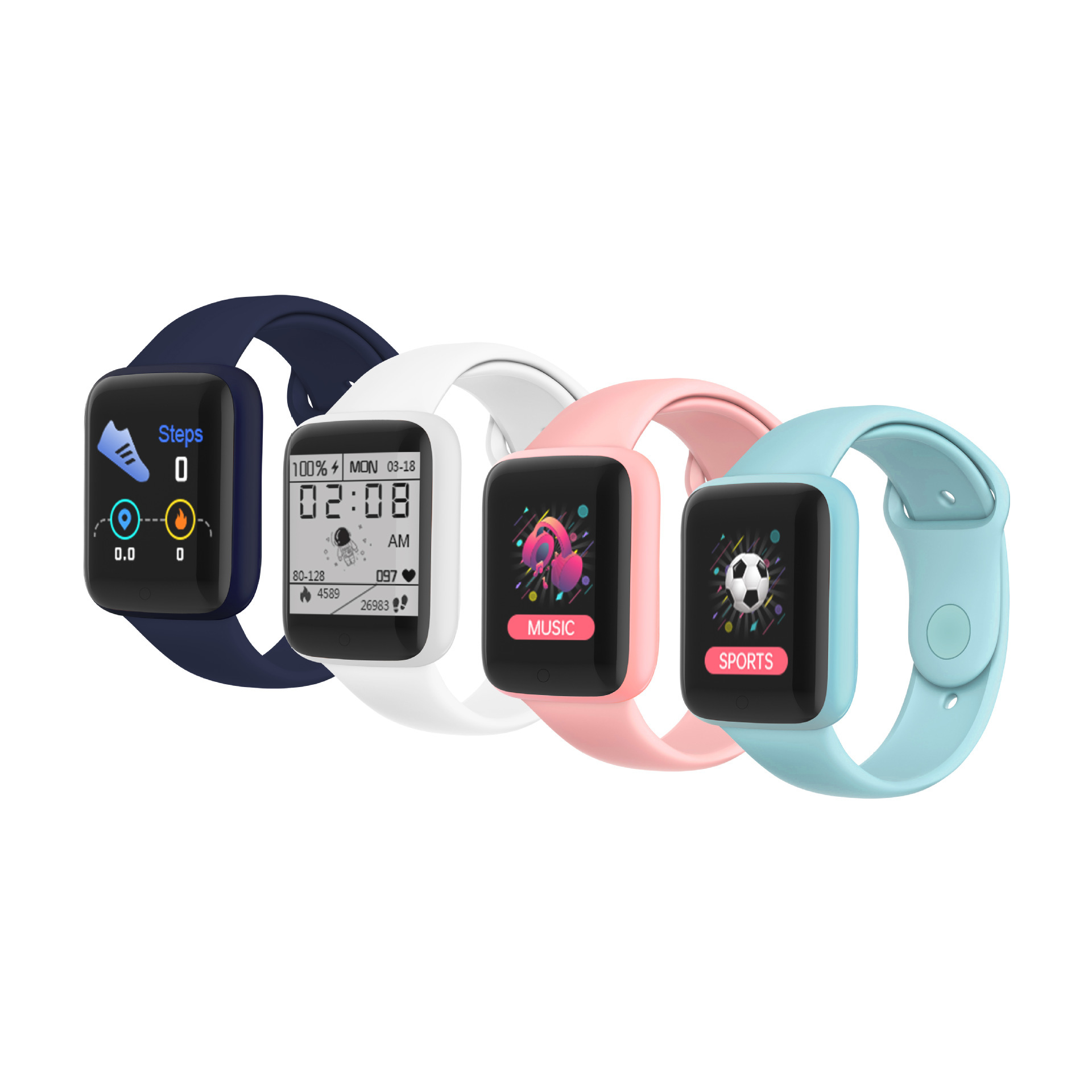 Macaron D20S smart bracelet, Y68 Smart bracelet, Y68S Heart Rate and Blood Pressure Sports Bluetooth bracelet details Picture