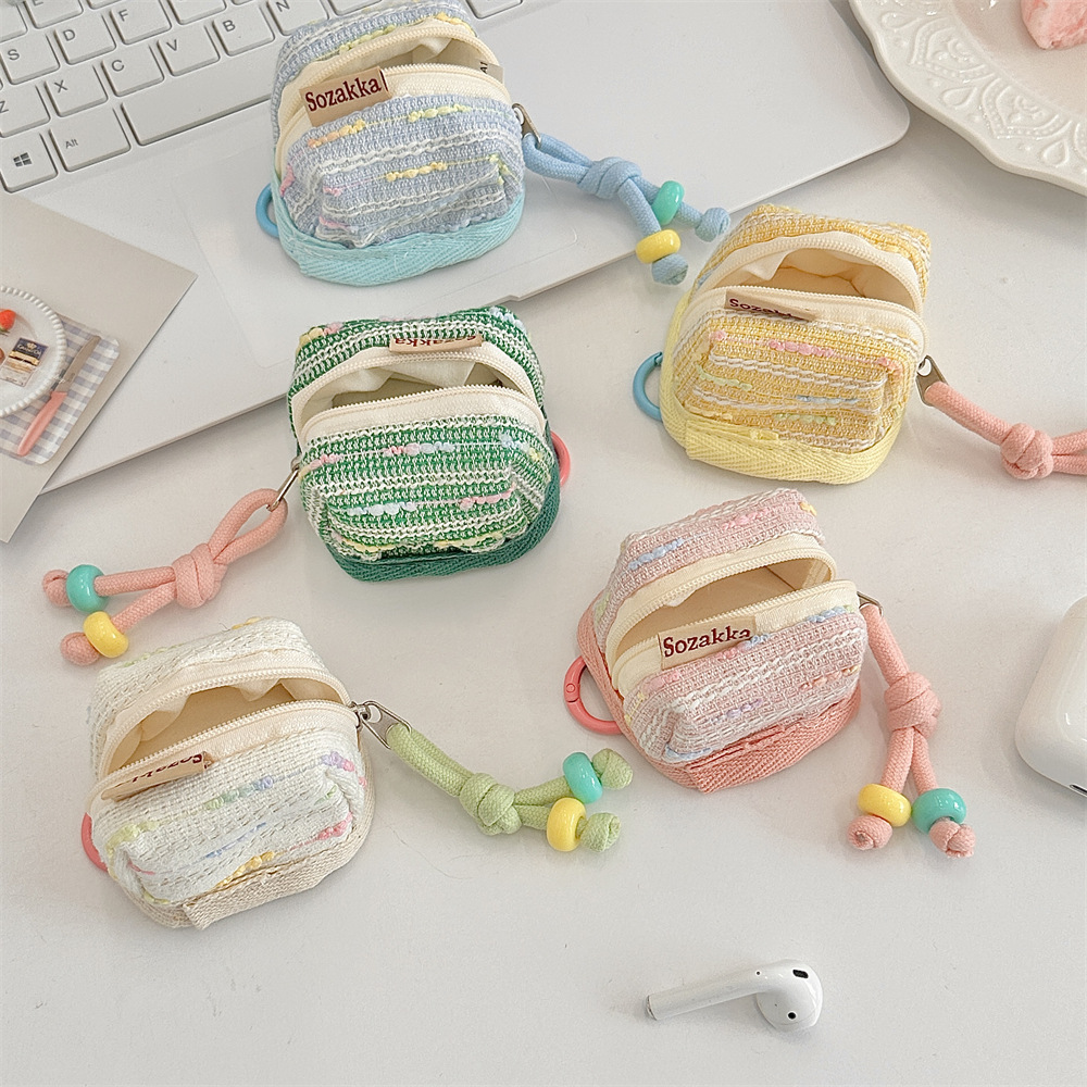 410312 Xiaoxiangfeng is cute and portable, suitable for storing soft fabric cases of Apple wireless Bluetooth headphones full figure