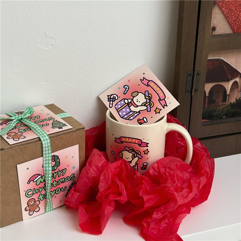 Summer girlish cartoon ceramic cups, cute mugs, water cups, milk breakfast cups, coffee cups, Christmas gifts Item Picture