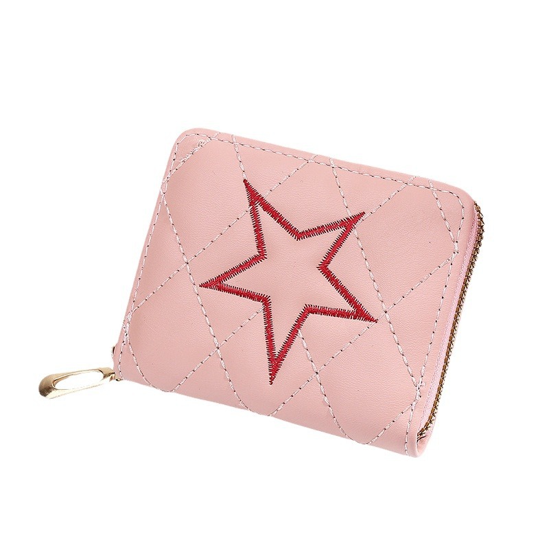 New women's wallet, short key case, card case, five-pointed star wallet case, zipper coin purse manufacturer wholesale Item Picture