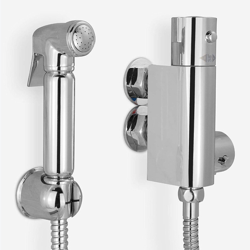 Huici Amazon Cross-border all-copper toilet spray gun cold and hot adjustable constant temperature main body Sanitary ware set full figure