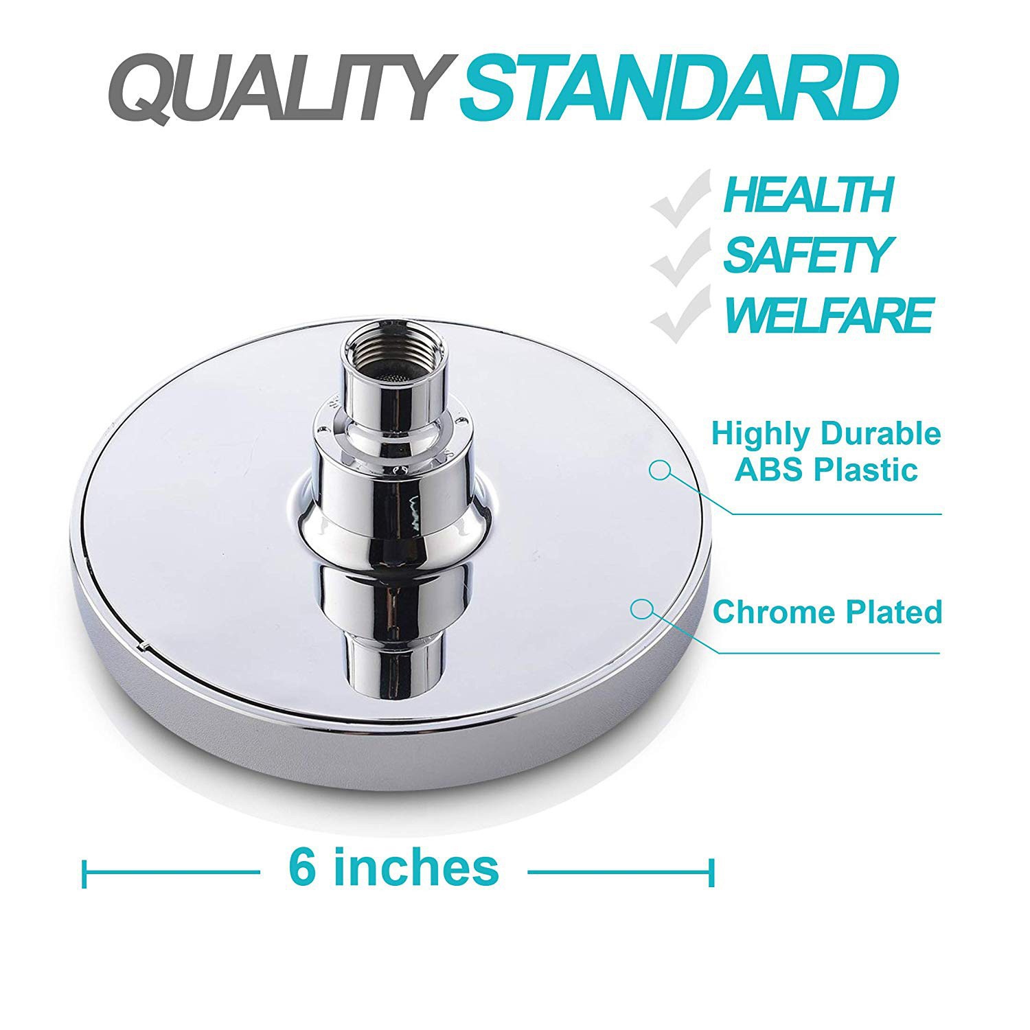Cross-border foreign trade 6-inch / 8-inch shower pressurized fully electroplated shower head, small shower head, hotel bathhouse shower head Item Picture