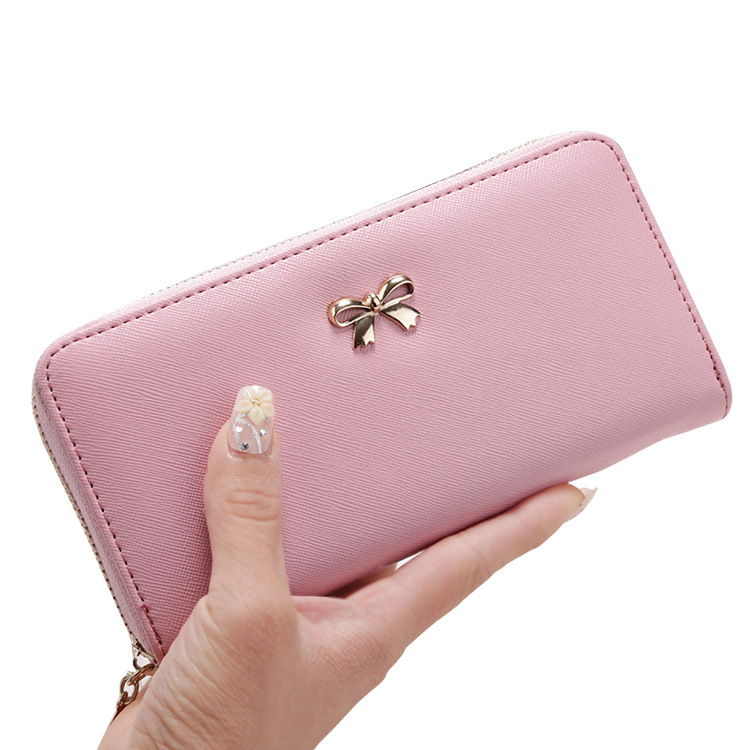 Factory direct sales: Ladies' long, multi-slot, zipper, hand-held, popular wallet full figure