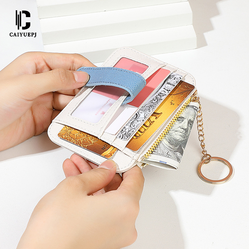 New cross-border women's card case, key case, ultra-thin card holder, color-blocking small coin purse, coin case, short wallet, hand-held wallet Application Scenario