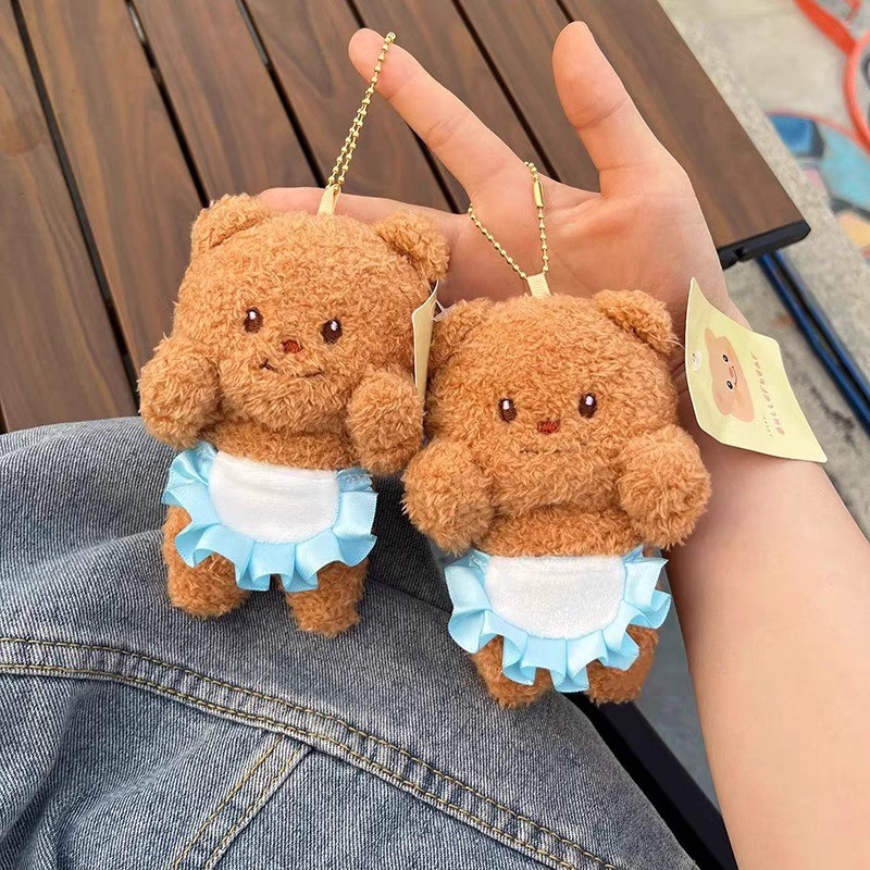 Best-selling butter bear plush toy, creative figurine, backpack pendant, keychain, couple, student, festival gift for girls full figure