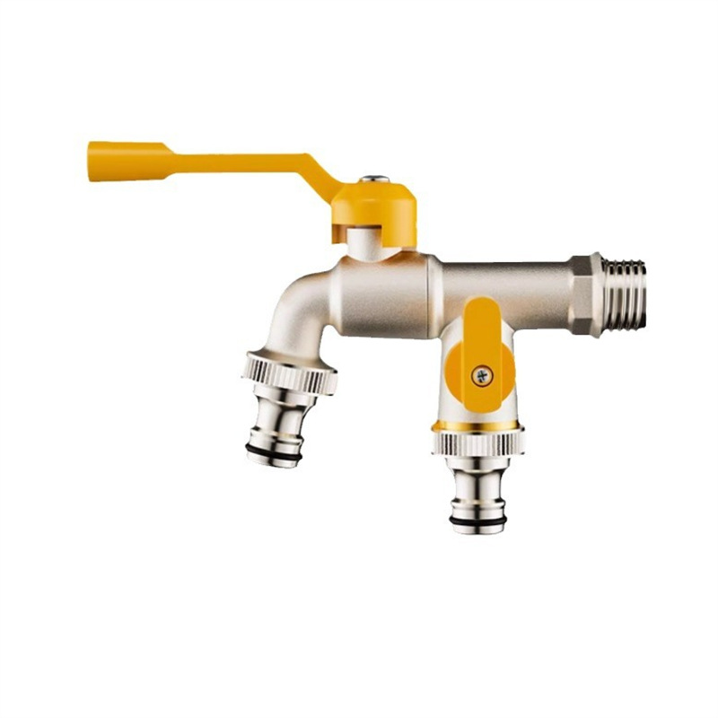 Outdoor courtyard faucet anti-freezing, outdoor tap water with dual heads and dual water outlets to prevent cracking due to freezing. Quick turn on the faucet when watering flowers in the garden Item Picture