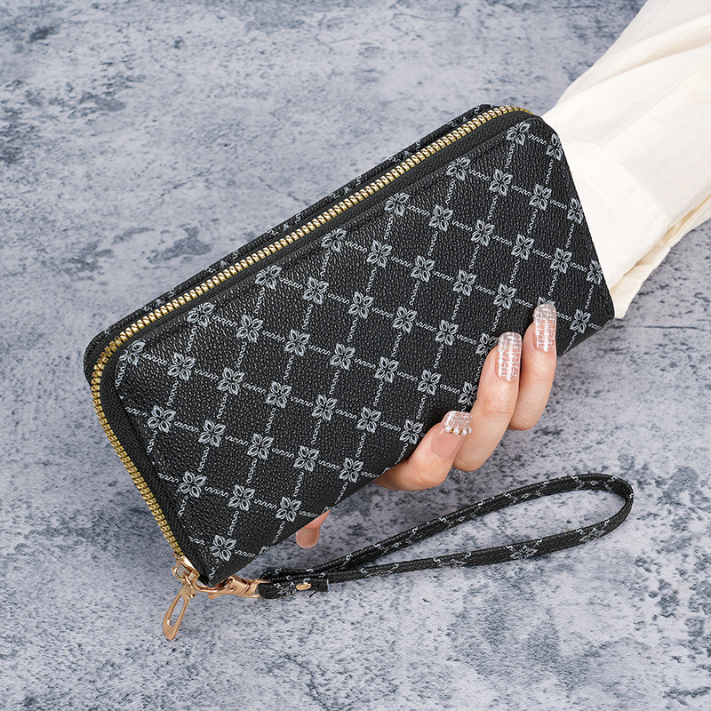 New niche European and American trend printed small Chanel style long large-capacity multi-functional wallet clutch wholesale bag Specification drawing
