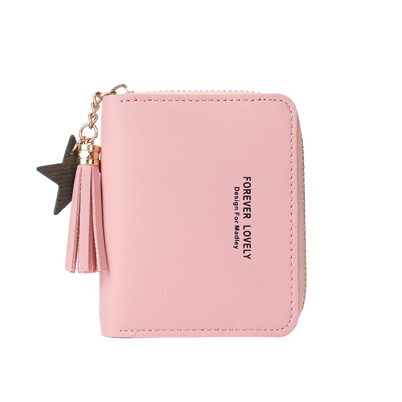 2021 Korean version mini mini wallet for women, short zipper, cute coin purse, student Su Liu, women's wallet, lightweight Item Picture