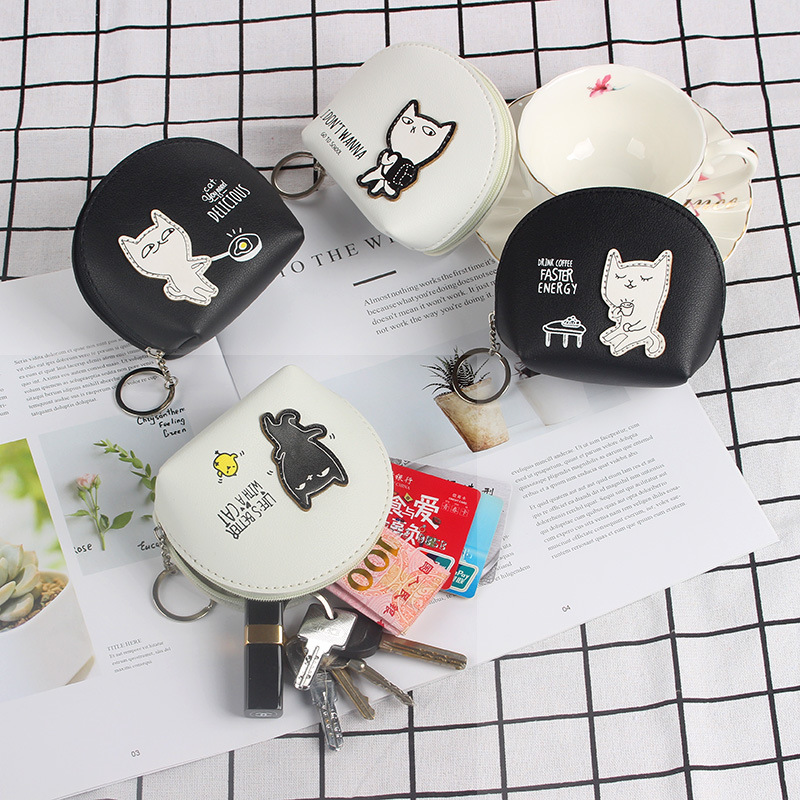 Korean girl's heart on Instagram, cute and charming little wallet, simple 2024 portable cat mini wallet full figure