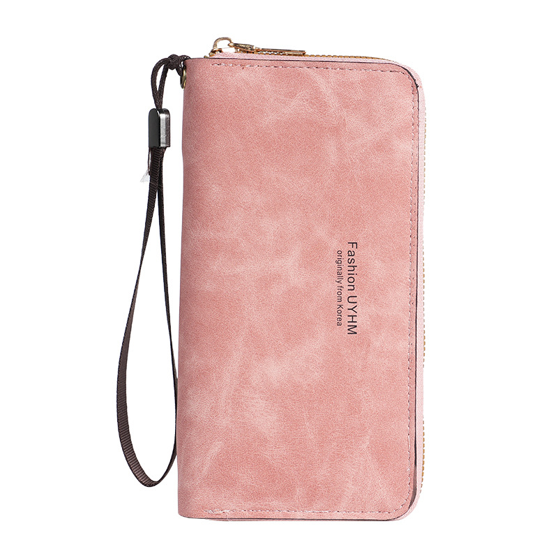 A lady is holding a long wallet. 2023 new Korean version handbag, multi-functional card case, mobile phone case, coin purse, and women's wallet Item Picture