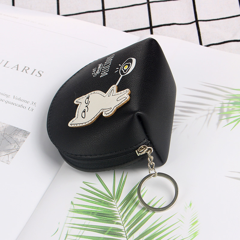 Korean girl's heart on Instagram, cute and charming little wallet, simple 2024 portable cat mini wallet details Picture