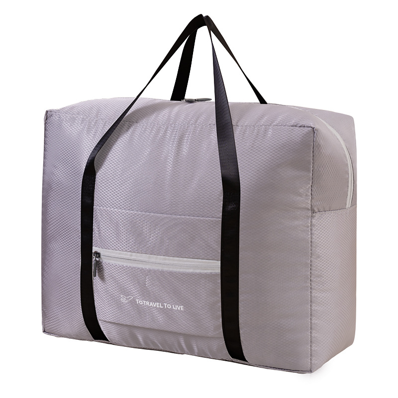 Cross-border folding travel storage bag, large-capacity business trip hand-held portable luggage bag, multi-functional diamond-shaped grid moving bag Item Picture