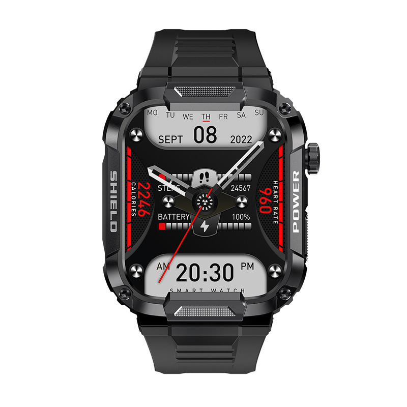 The new smart three-proof watch MK66 features dual-mode communication, Bluetooth, outdoor water resistance and multi-functional functionality, making it a cross-border bestseller Specification drawing