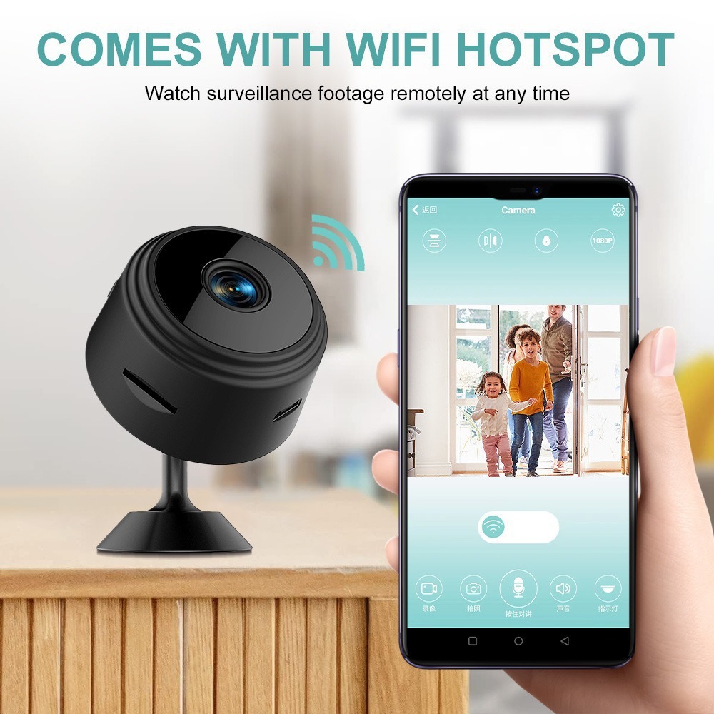 a9 camera, high-definition camera, outdoor action camera, video camera, wireless wifi, night vision, home security monitoring Specification drawing