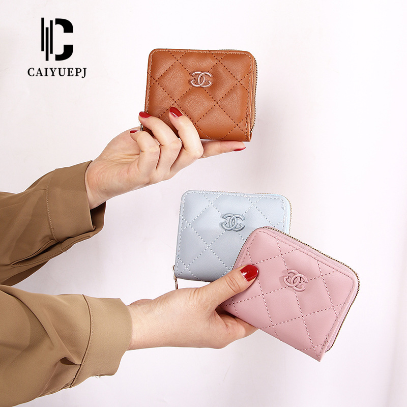 New women's wallet short solid color card bag 2024 Summer Wallet button zipper coin purse wholesale full figure