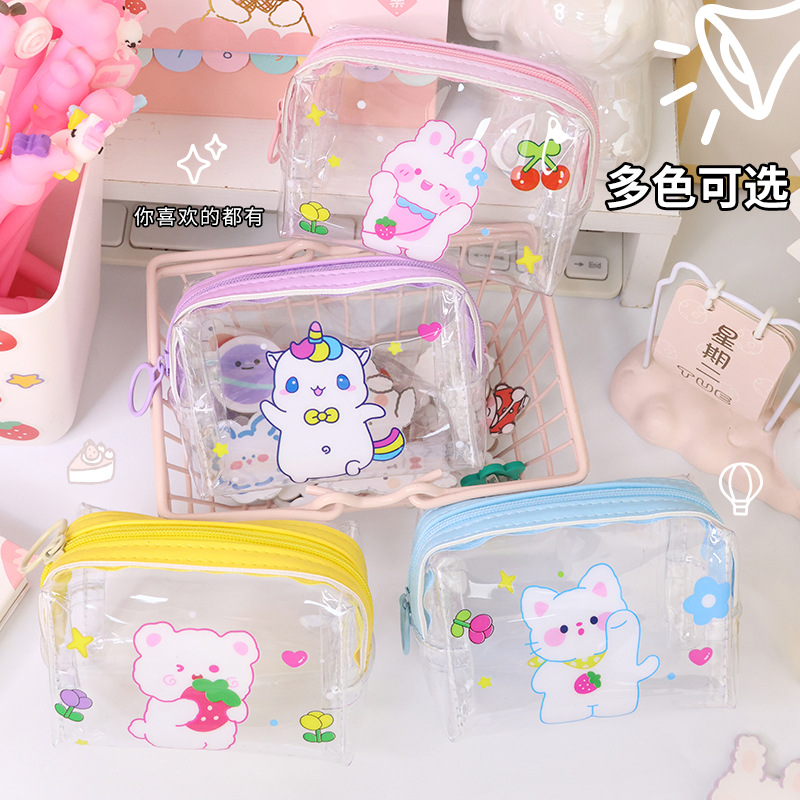 Transparent coin purse, portable digital storage bag, pvc waterproof earphone case, data charging cable bag, mini mouth red envelope details Picture