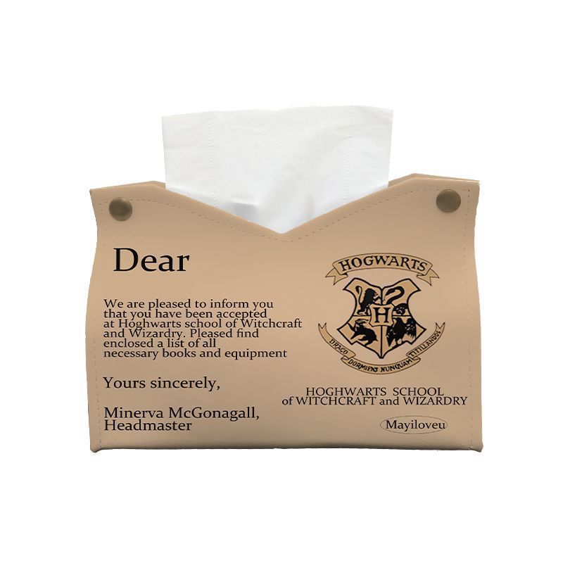 Harry Potter tissue box, home living room, car tissue box style, high-end tissue box, leather, creative napkin, simple Item Picture