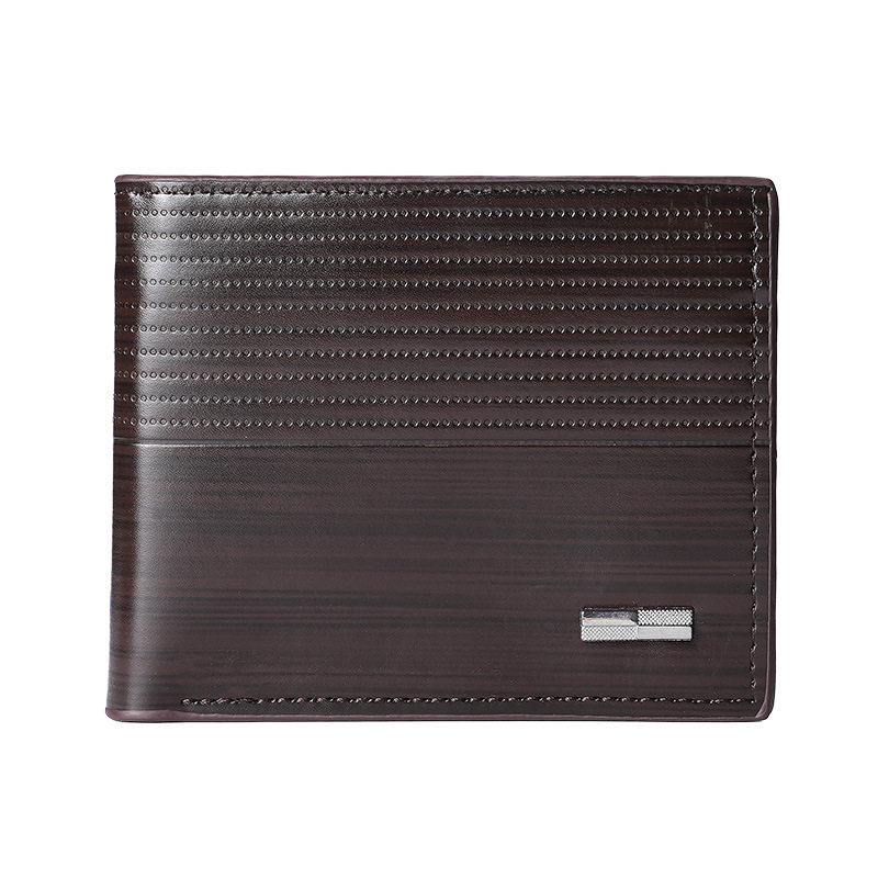 A new type of business men's wallet in stock for foreign trade, a fashionable and trendy men's short, multi-slot zipper coin purse Item Picture