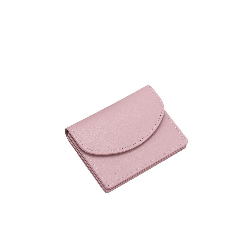 New retro short solid color coin purse, card and ID bag, summer women's style, high-end zipper coin purse wholesale Item Picture