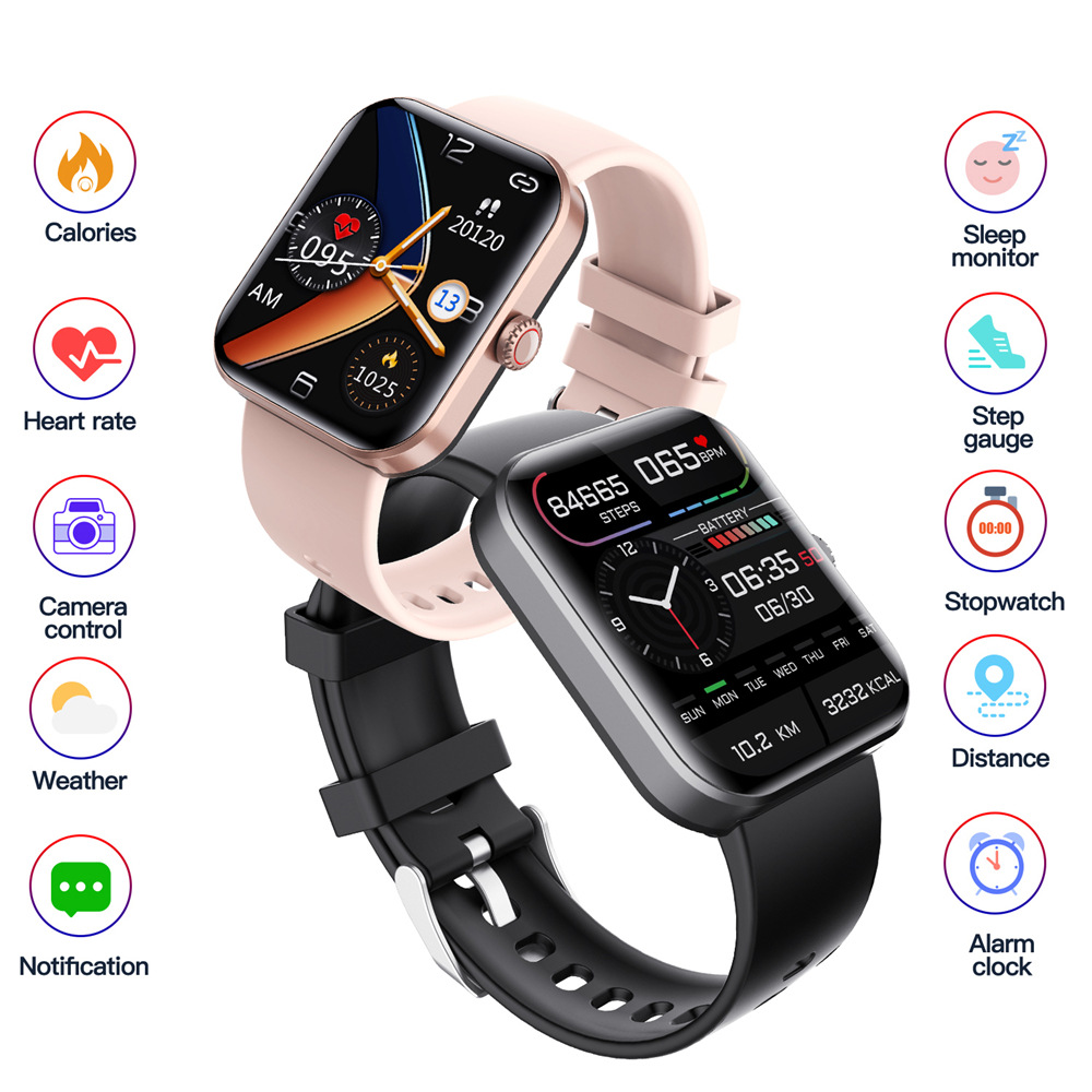 The cross-border F57L SmartWatch monitors heart rate, blood pressure and body temperature, and pushes various sports smartwatch information Item Picture