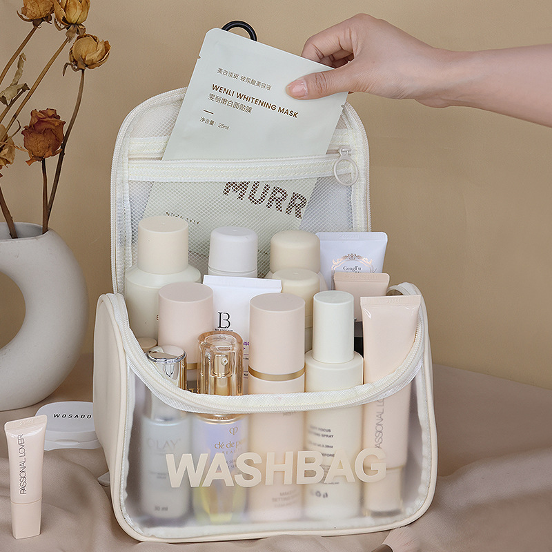 High-end travel portable hand-held makeup bag, large-capacity men's and women's hook toiletry bag, cosmetics hand-held storage bag Specification drawing