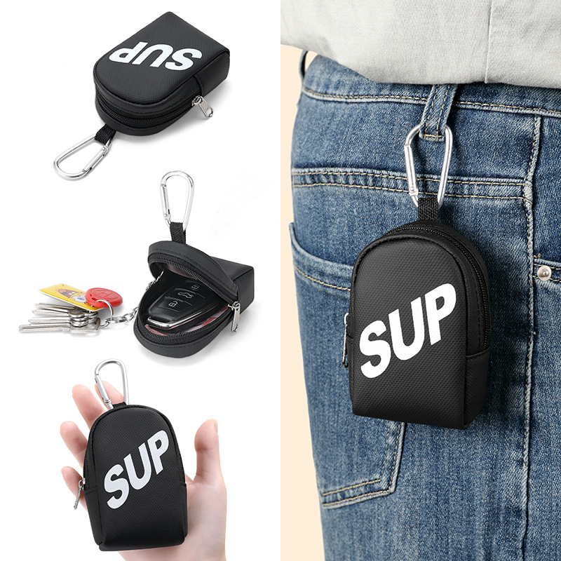 Children's Bag 2025 Spring/Summer New Korean version letter Boy key bag, cool boy canvas key bag details Picture