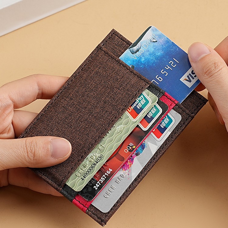 New Ailun factory leather card holder, ultra-thin card holder, RFID card holder, color-blocking PU card holder, work ID card holder Specification drawing