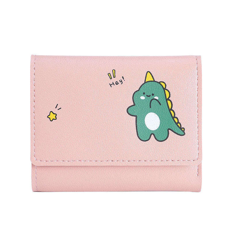 New fresh and cute printed cow 30% off push-button wallet for women, short student multi-slot card bag wallet Item Picture