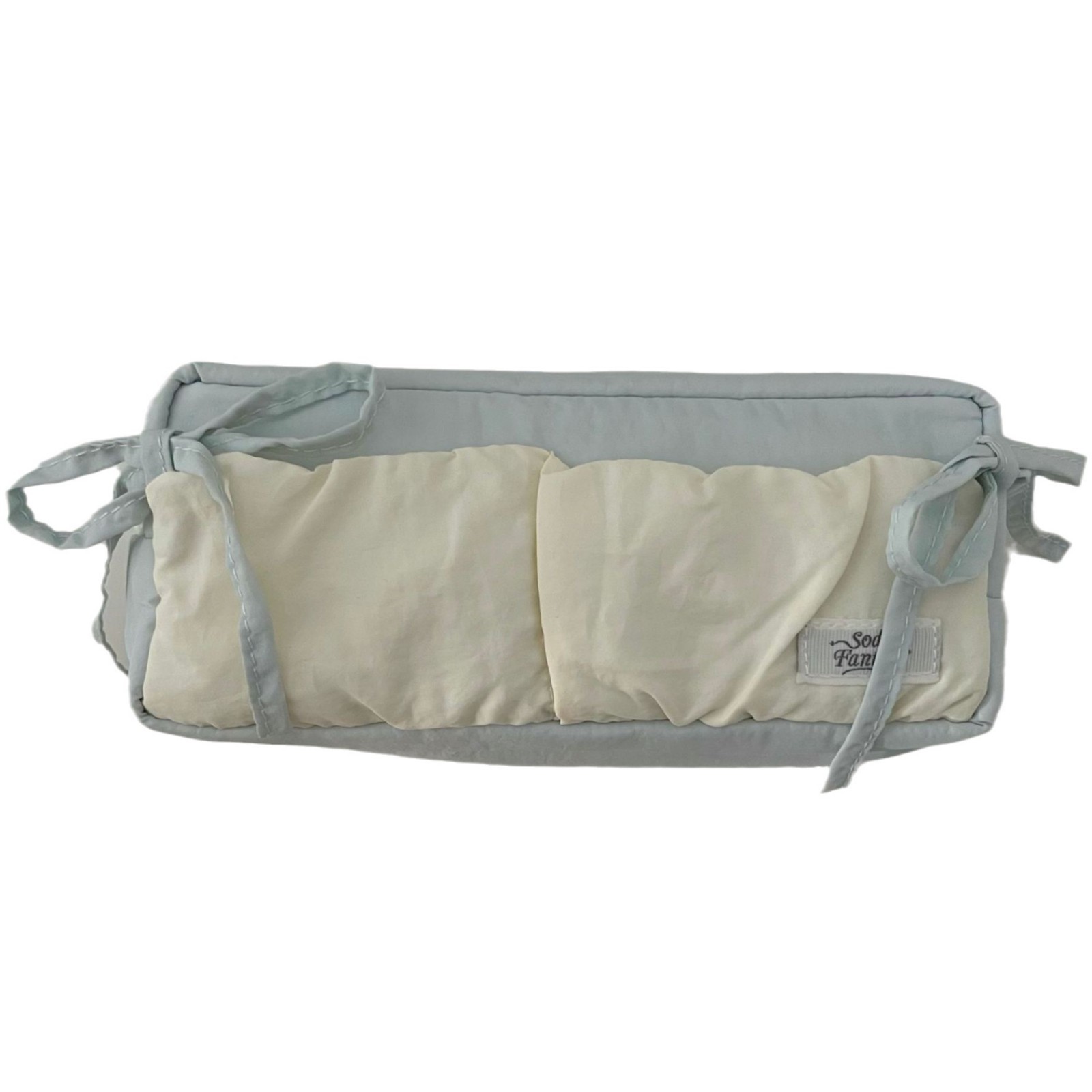 Milk and fluffy Cloud bow pen case, large-capacity water-resistant fabric stationery bag, junior high school and senior high school girls' stationery box Item Picture