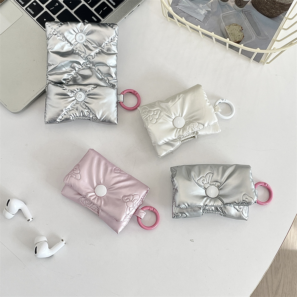 The 412143 Korean-style ins bow bag is suitable for storing Apple earphone cases and airpods cases Specification drawing