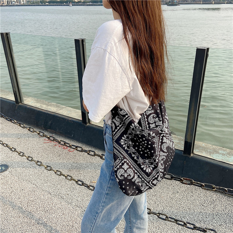 13165 Light Retro Cashew flower crossbody single-shoulder bag, ethnic style casual shopping bag, fashionable canvas bag for women wholesale Specification drawing