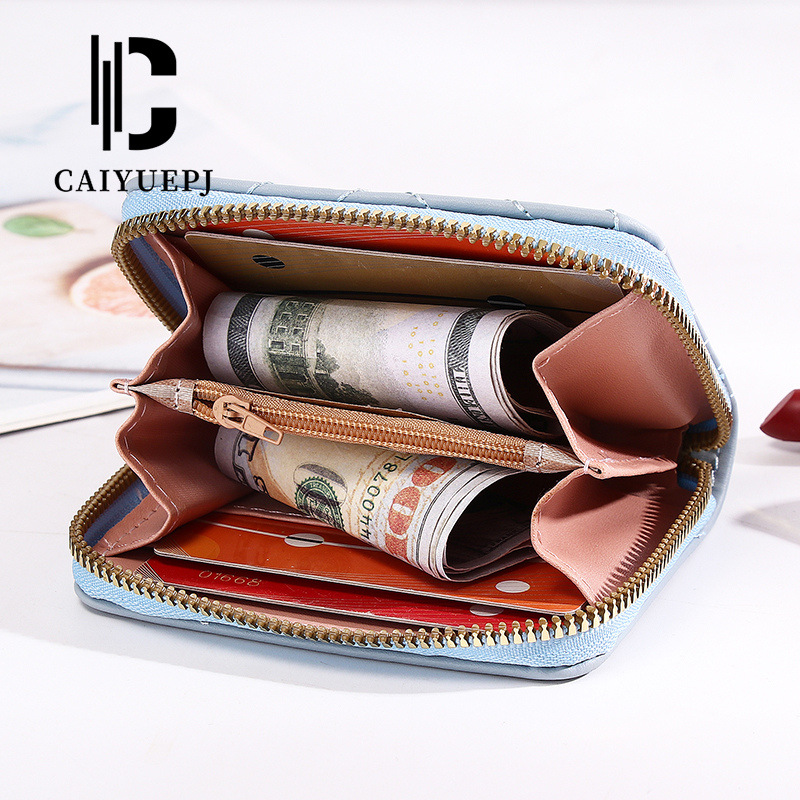 New women's wallet, short solid-color card case, high-end portable bag, wallet button, zipper coin purse wholesale Application Scenario
