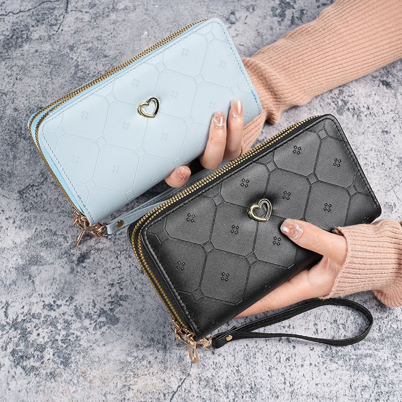 New personalized wallet for girls, long double-zipper wallet, light luxury Japanese and Korean fashion, large capacity clutch, 20% off Application Scenario
