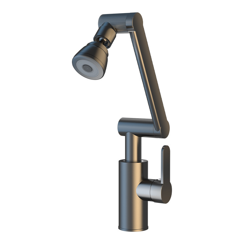 Household fine copper kitchen faucet, washing basin, hot and cold washbasin, mechanical arm bathroom sink, face wash basin faucet Item Picture